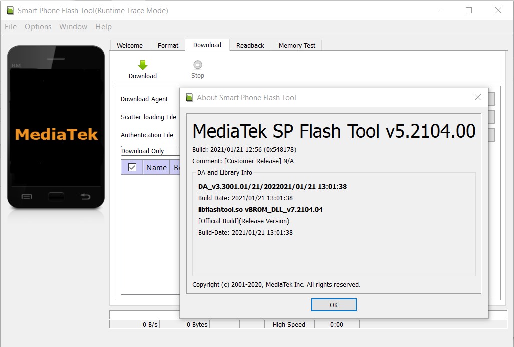 SP flash tool v5.2104 download - latest version in 2021